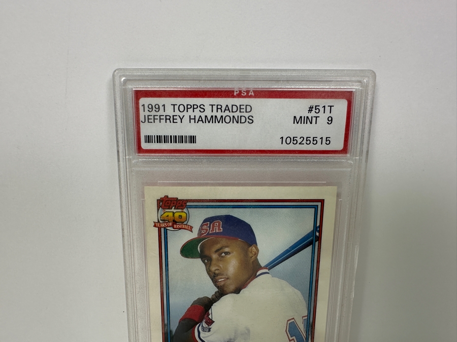1991 Topps Traded Jeffrey Hammonds #51T MINT 9 PSA Graded Baseball Card [Photo 3]