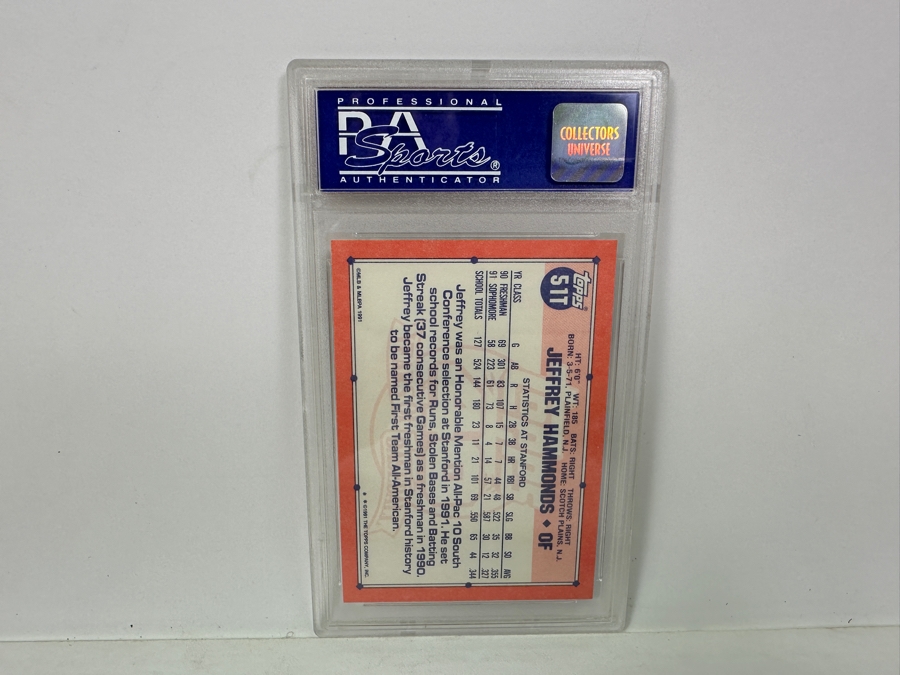 1991 Topps Traded Jeffrey Hammonds #51T MINT 9 PSA Graded Baseball Card [Photo 4]
