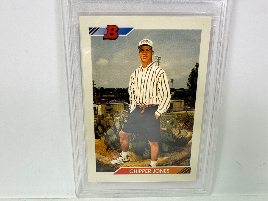 1992 Bowman Chipper Jones #28 MINT 9 PSA Graded Baseball Card [Photo 3]