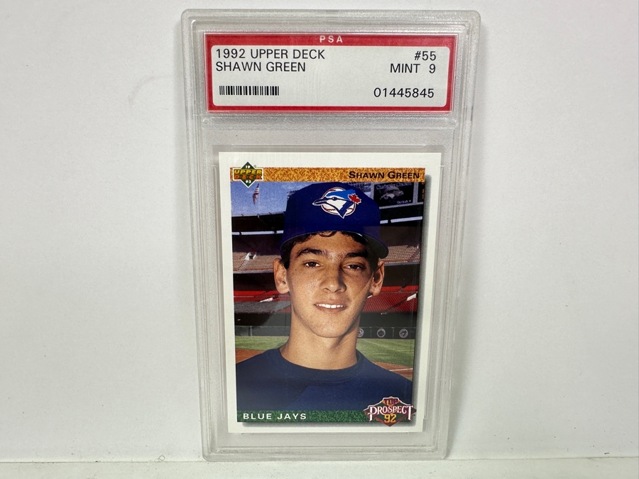 1992 Upper Deck Shawn Green #55 MINT 9 PSA Graded Baseball Card [Photo 1]