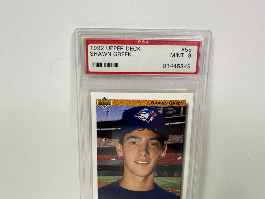 1992 Upper Deck Shawn Green #55 MINT 9 PSA Graded Baseball Card [Photo 3]