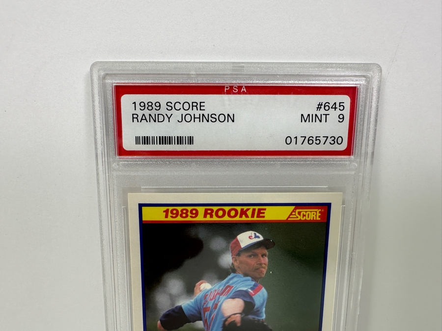 1989 Score Randy Johnson Rookie #645 MINT 9 PSA Graded Baseball Card [Photo 3]
