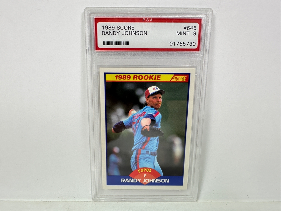 1989 Score Randy Johnson Rookie #645 MINT 9 PSA Graded Baseball Card [Photo 1]
