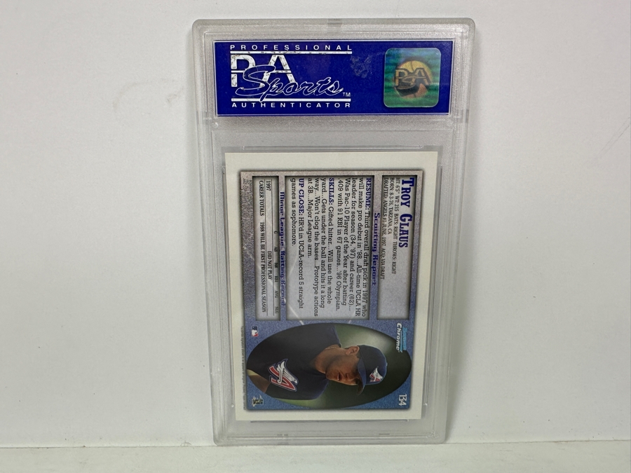 1998 Bowman Chrome Troy Glaus #134 MINT 9 PSA Graded Baseball Card [Photo 4]