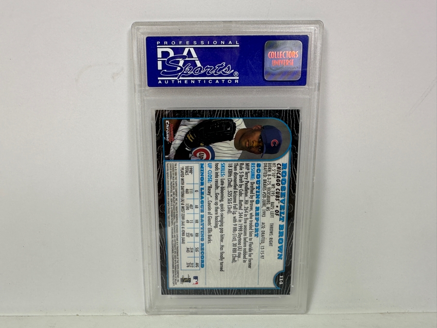 1999 Bowman Chrome Roosevelt Brown #114 MINT 9 PSA Graded Baseball Card [Photo 4]