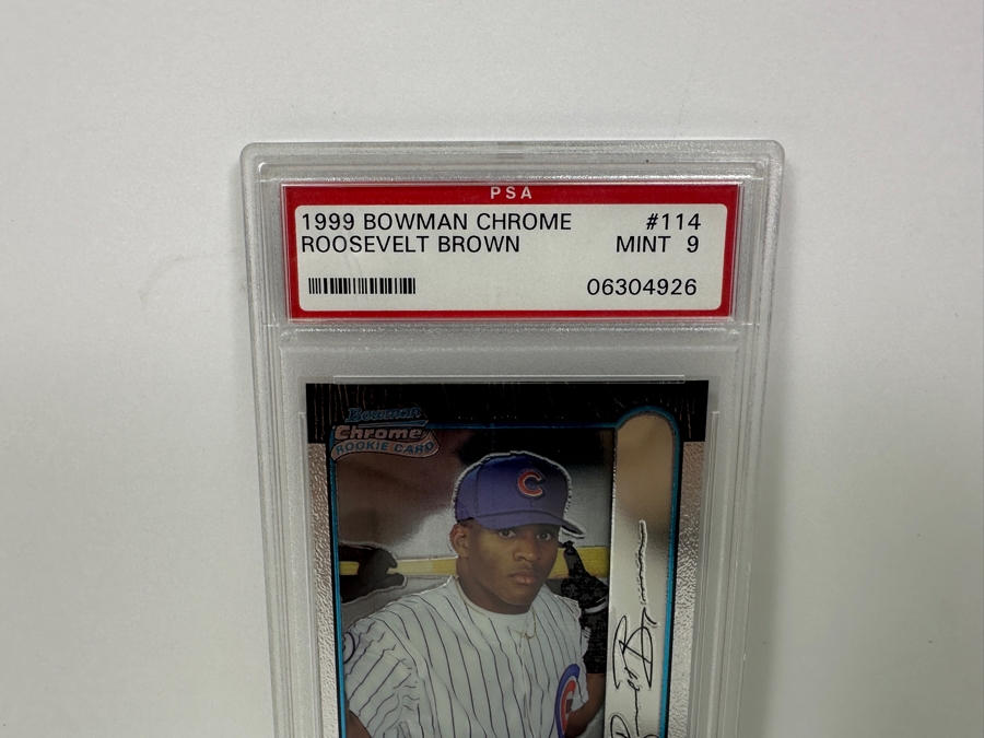 1999 Bowman Chrome Roosevelt Brown #114 MINT 9 PSA Graded Baseball Card [Photo 3]