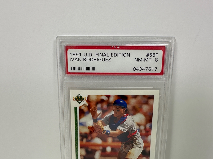1991 U.D. Final Edition Ivan Rodriguez #55F NEAR MINT 8 PSA Graded Baseball Card [Photo 3]