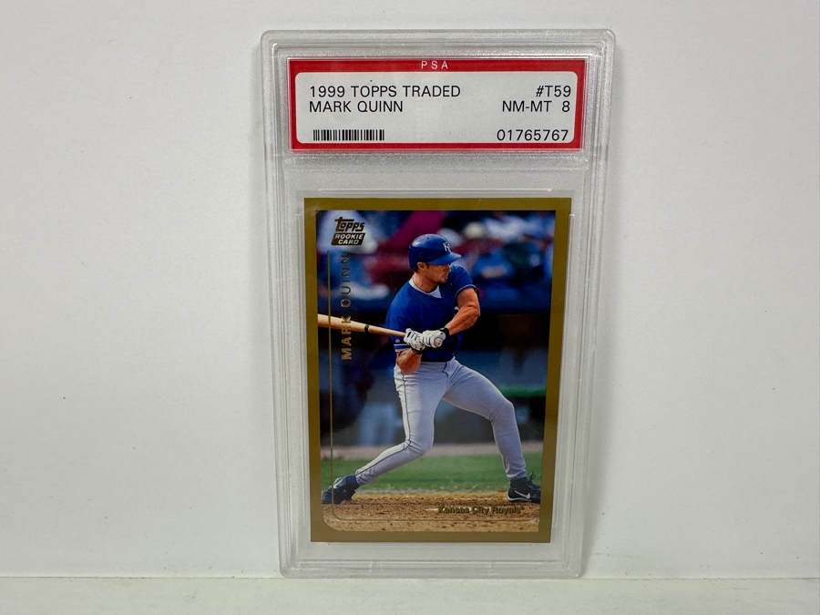 1999 Topps Traded Mark Quinn #T59 NEAR MINT 8 PSA Graded Baseball Card [Photo 1]
