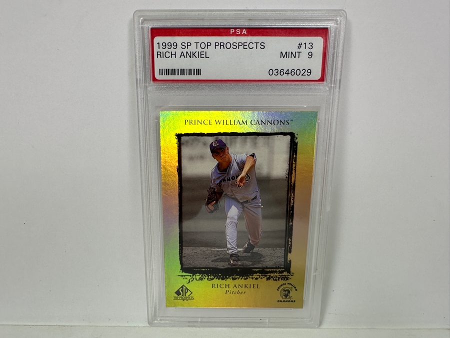 1999 SP Top Prospects Rich Ankiel #13 MINT 9 PSA Graded Baseball Card [Photo 1]