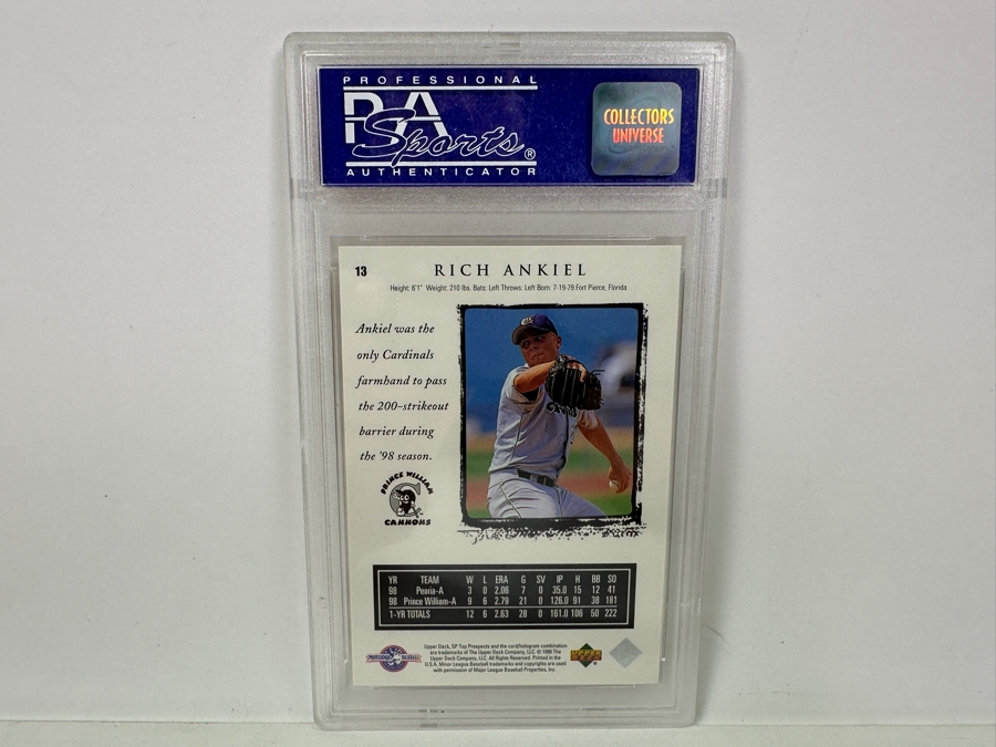 1999 SP Top Prospects Rich Ankiel #13 MINT 9 PSA Graded Baseball Card [Photo 4]