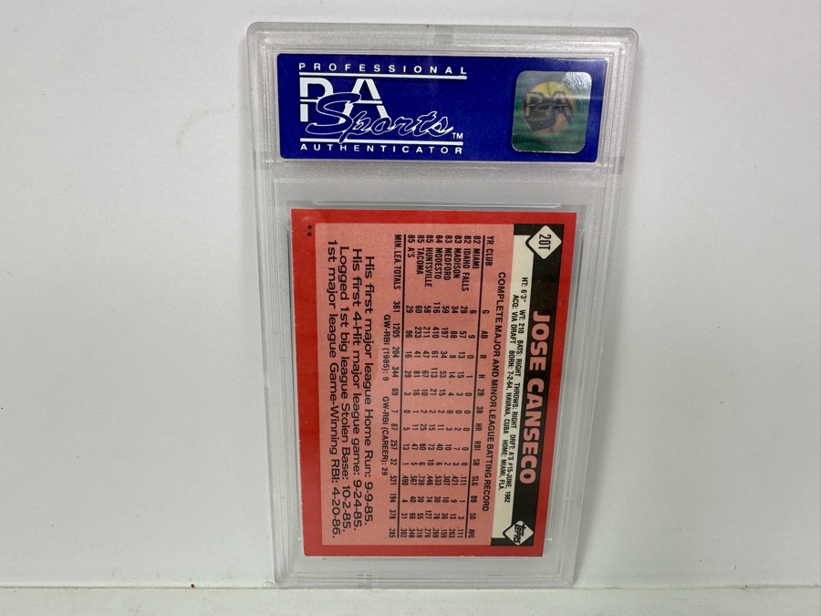 1986 Topps Traded Jose Canseco #20T Near MINT 8 PSA Graded Baseball Card [Photo 4]