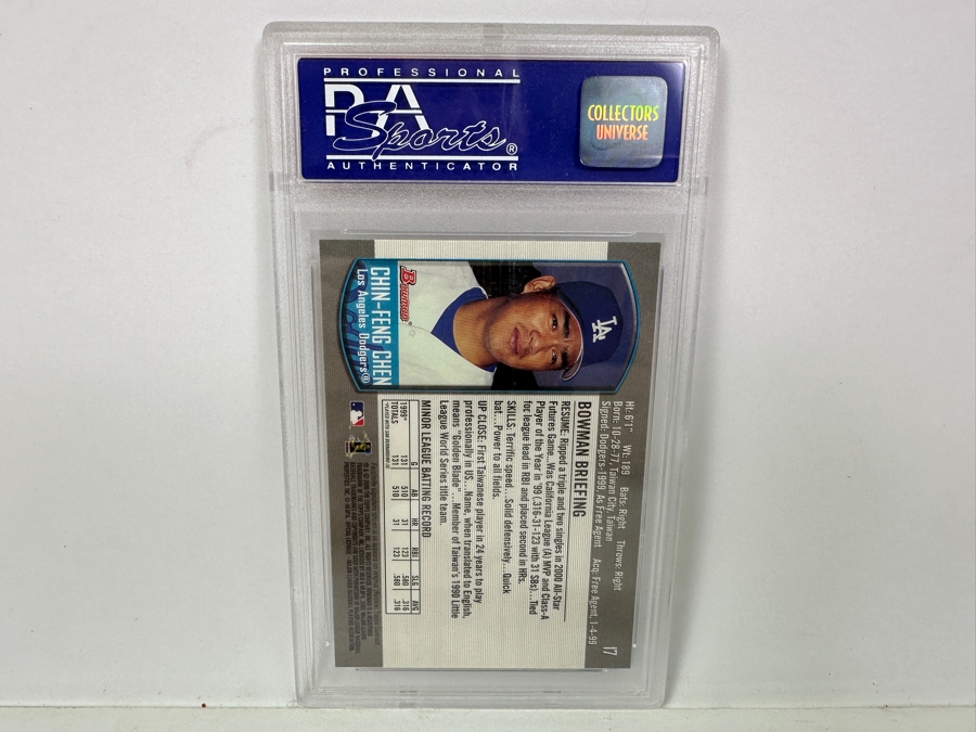 2000 Bowman Draft Picks Chin-Feng Chen #17 MINT 9 PSA Graded Baseball Card [Photo 4]
