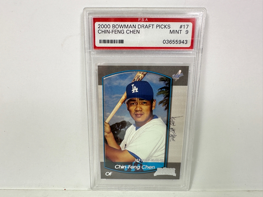 2000 Bowman Draft Picks Chin-Feng Chen #17 MINT 9 PSA Graded Baseball Card [Photo 1]