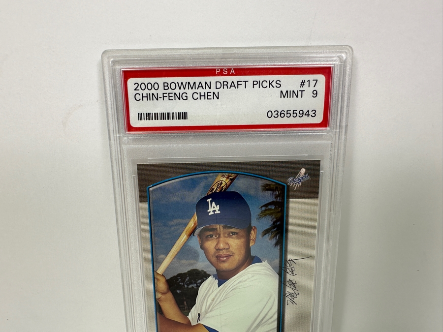 2000 Bowman Draft Picks Chin-Feng Chen #17 MINT 9 PSA Graded Baseball Card [Photo 3]