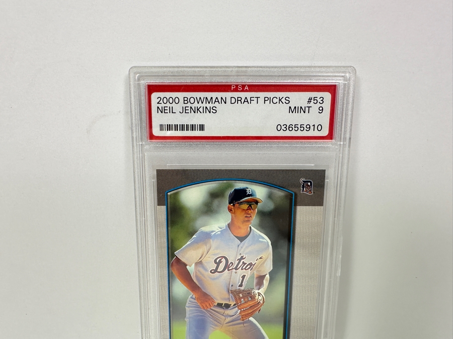 2000 Bowman Draft Picks Neil Jenkins #53 MINT 9 PSA Graded Baseball Card [Photo 3]