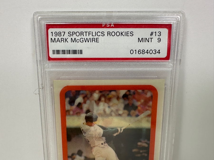 1987 Sporflics Rookies Mark McGwire #13 MINT 9 PSA Graded Baseball Card [Photo 4]