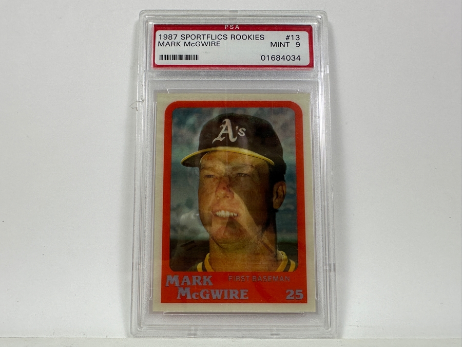 1987 Sporflics Rookies Mark McGwire #13 MINT 9 PSA Graded Baseball Card [Photo 2]