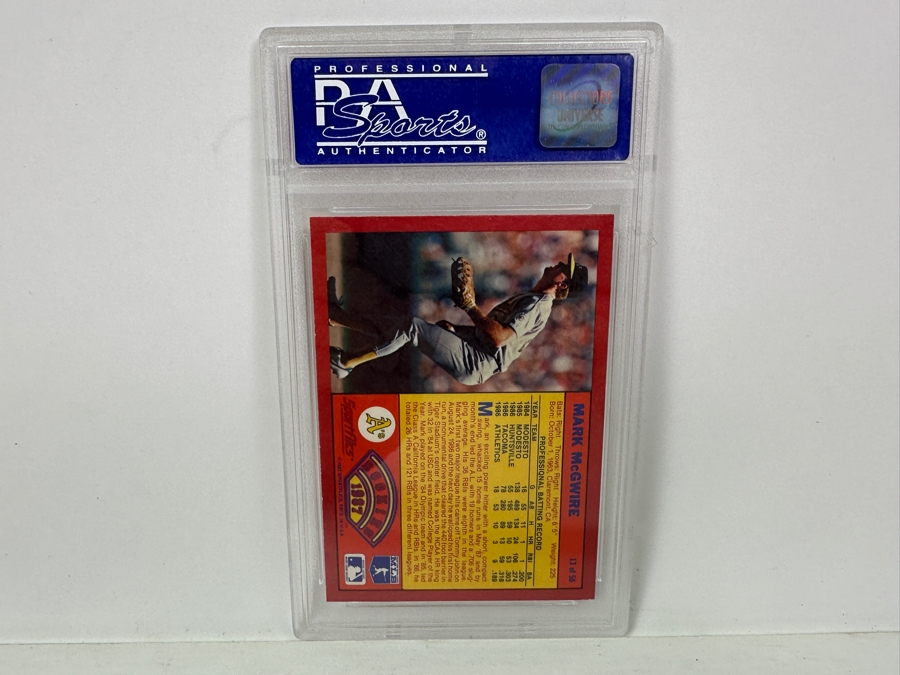 1987 Sporflics Rookies Mark McGwire #13 MINT 9 PSA Graded Baseball Card [Photo 5]