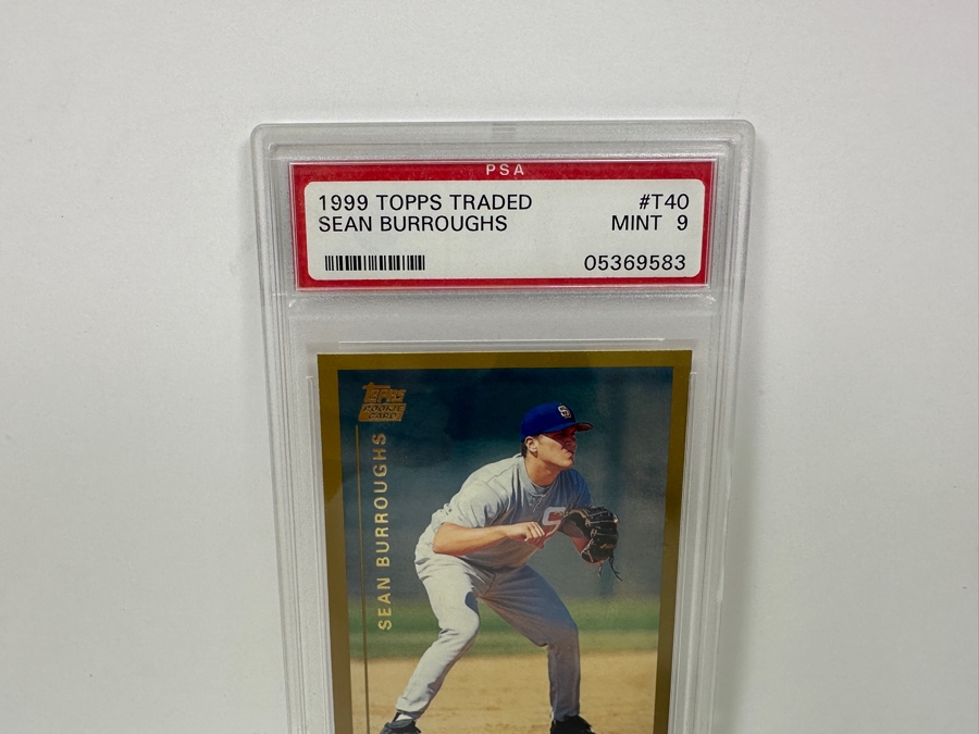 1999 Topps Traded Sean Burroughs #T40 MINT 9 PSA Graded Baseball Card [Photo 3]