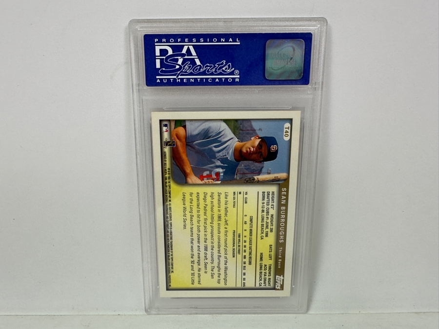 1999 Topps Traded Sean Burroughs #T40 MINT 9 PSA Graded Baseball Card [Photo 4]