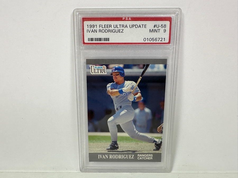 1991 Fleer Ultra Update Ivan Rodriguez #U-58 MINT 9 PSA Graded Baseball Card [Photo 1]