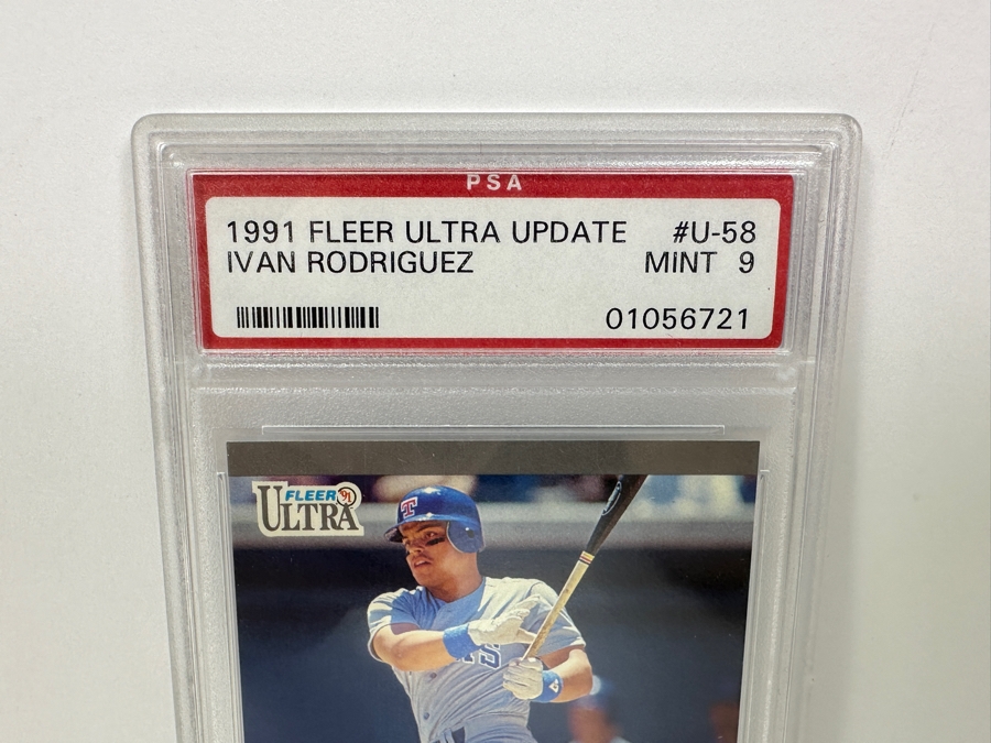 1991 Fleer Ultra Update Ivan Rodriguez #U-58 MINT 9 PSA Graded Baseball Card [Photo 3]