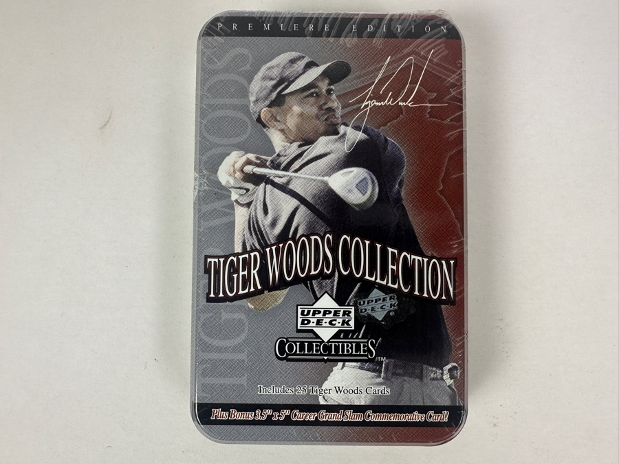 Tiger Woods Collection Upper Deck Collectibles Factory Sealed Cards Includes 25 Tiger Woods Cards Premiere Edition 2001 Golf Cards Factory Sealed [Photo 1]