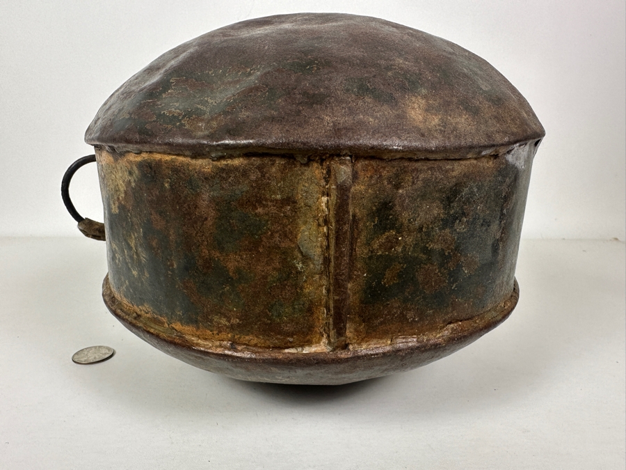 Antique Civil War Soldier Metal Canteen Drum 9.5W X 11H [Photo 10]