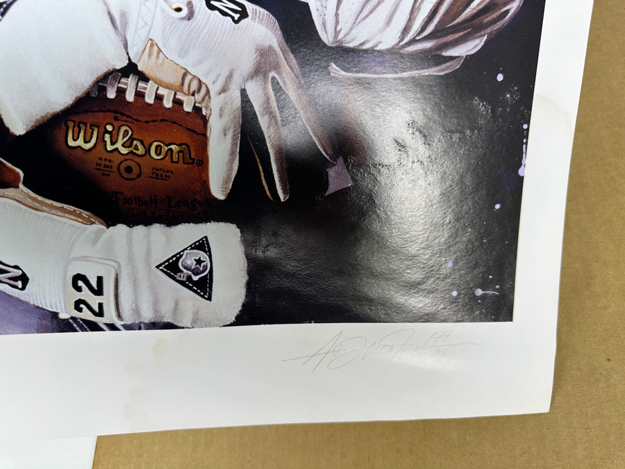 Angelo Marino Artist Signed Limited Edition (179/378) Emmitt Smith Dallas Cowboys Football Print 16 X 20 (Has Water Damage) [Photo 9]