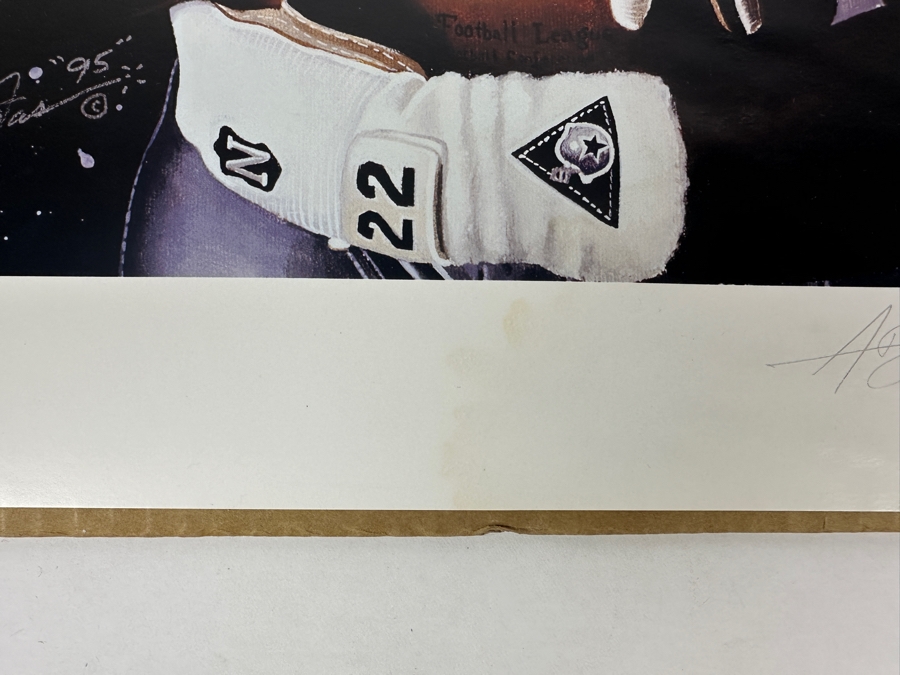 Angelo Marino Artist Signed Limited Edition (179/378) Emmitt Smith Dallas Cowboys Football Print 16 X 20 (Has Water Damage) [Photo 3]