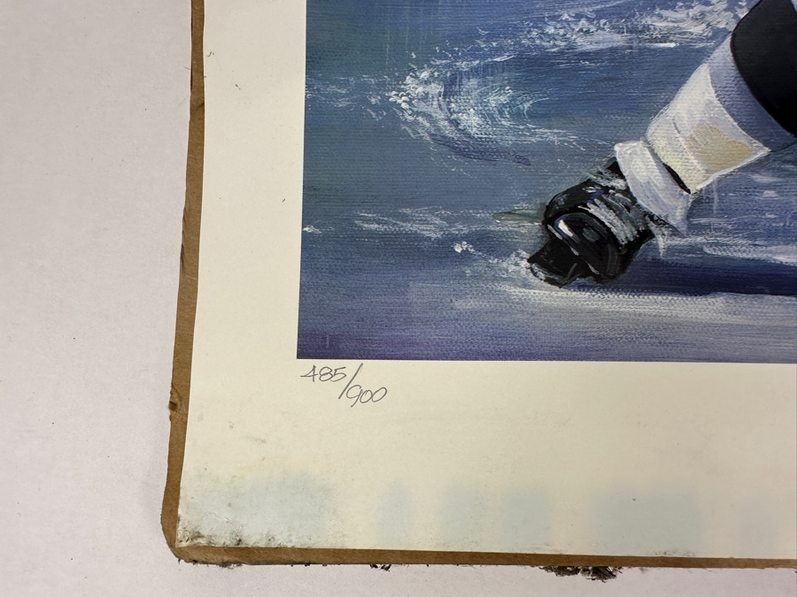 Angelo Marino Artist Signed Limited Edition (485/900) Wayne Gretzky Los Angeles Kings Hockey Print 18 X 24 (Has Water Damage) [Photo 5]