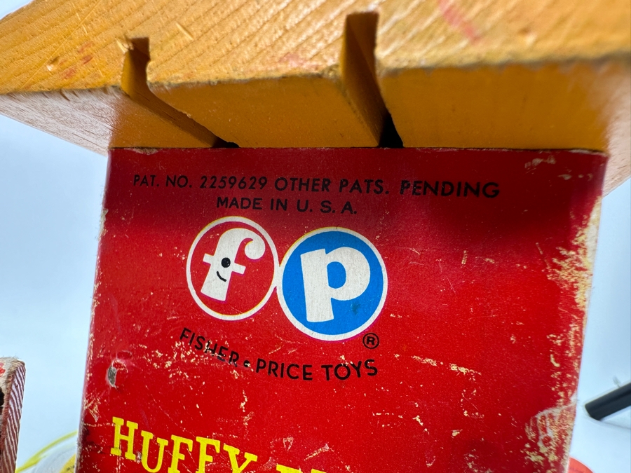 Vintage 1960s Fisher Price Toys Wooden Huffy Puffy Pull Train Set 26.5L [Photo 11]