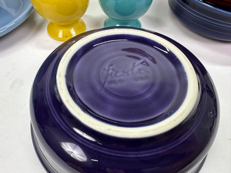 Fiesta Fiestaware - Large Set Of Colorful Cups & Saucers, Bowls, Plates And Salt & Pepper Shakers 42 Pieces [Photo 11]