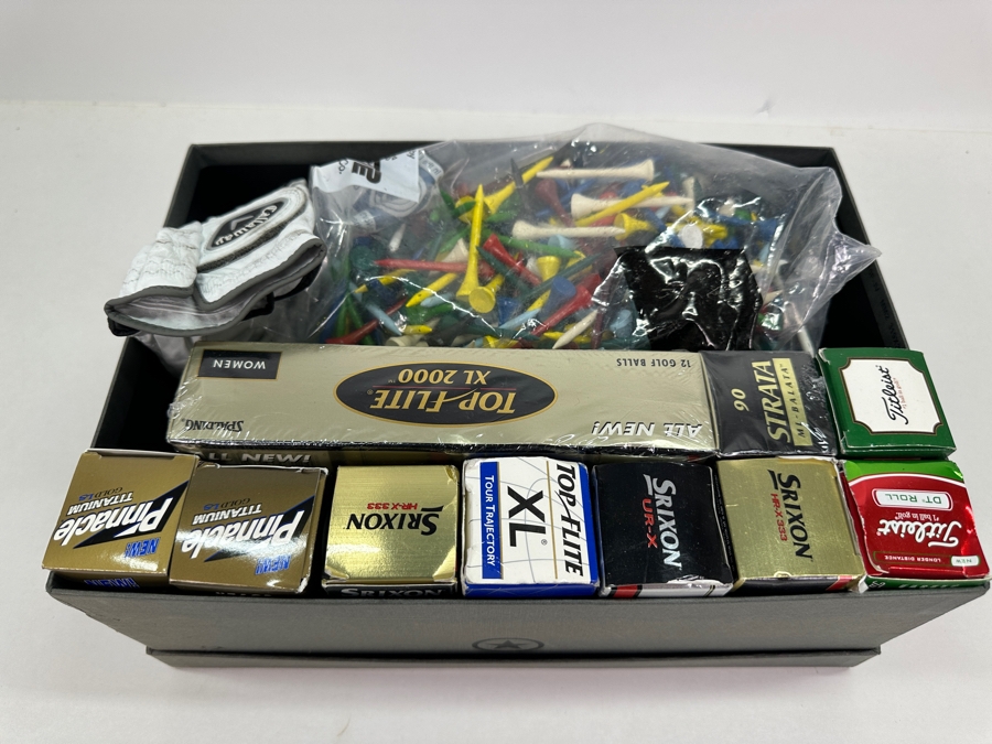 Various New Golf Balls, Wooden Golf Tees & Callaway Leather Golf Gloves Size ML [Photo 3]