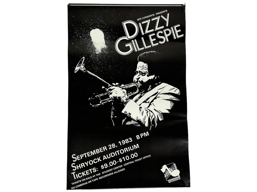 JUST ADDED - Dizzy Gillespie SPC Consorts Presents September 28, 1983 Shryock Auditorium Concert Poster 11 X 17