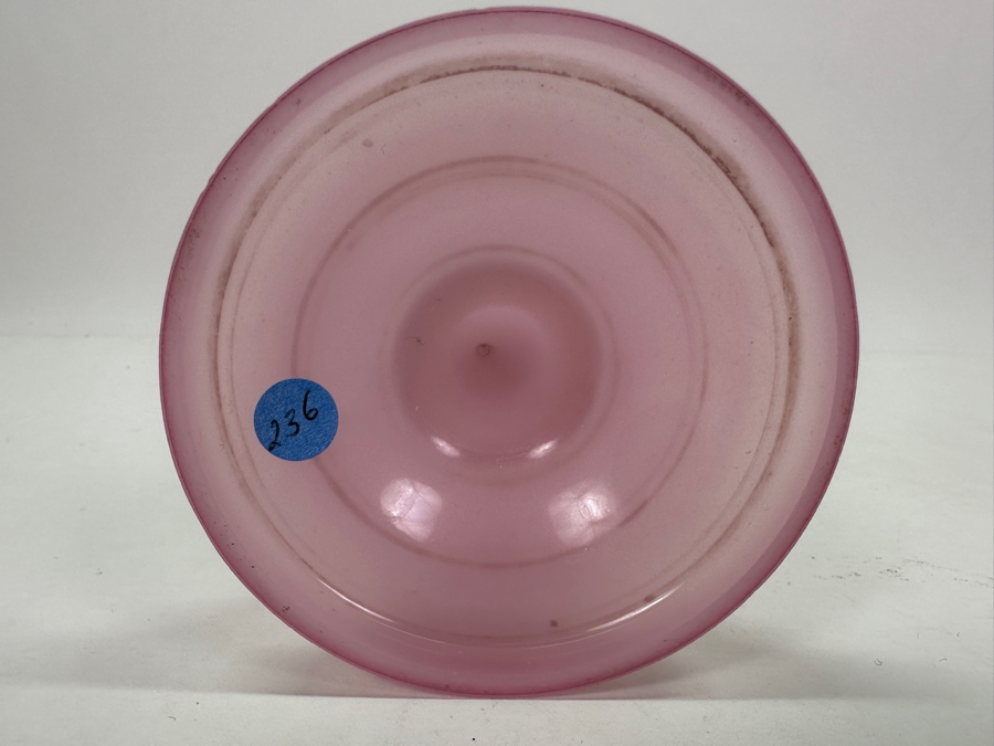 Pink Cornucopia Opaline Glass Vase With Applied Coiled Snake 7.5'H Appraised $240 [Photo 7]