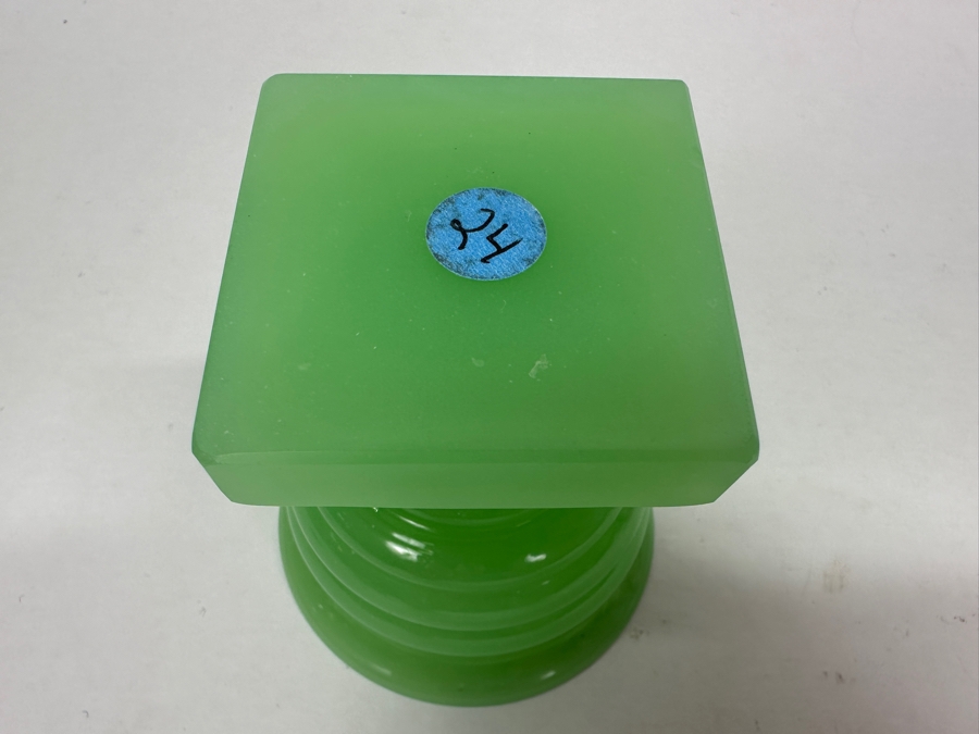 Antique Small Green Opaline Glass Footed Urn 3.25H Appraised $100 [Photo 9]