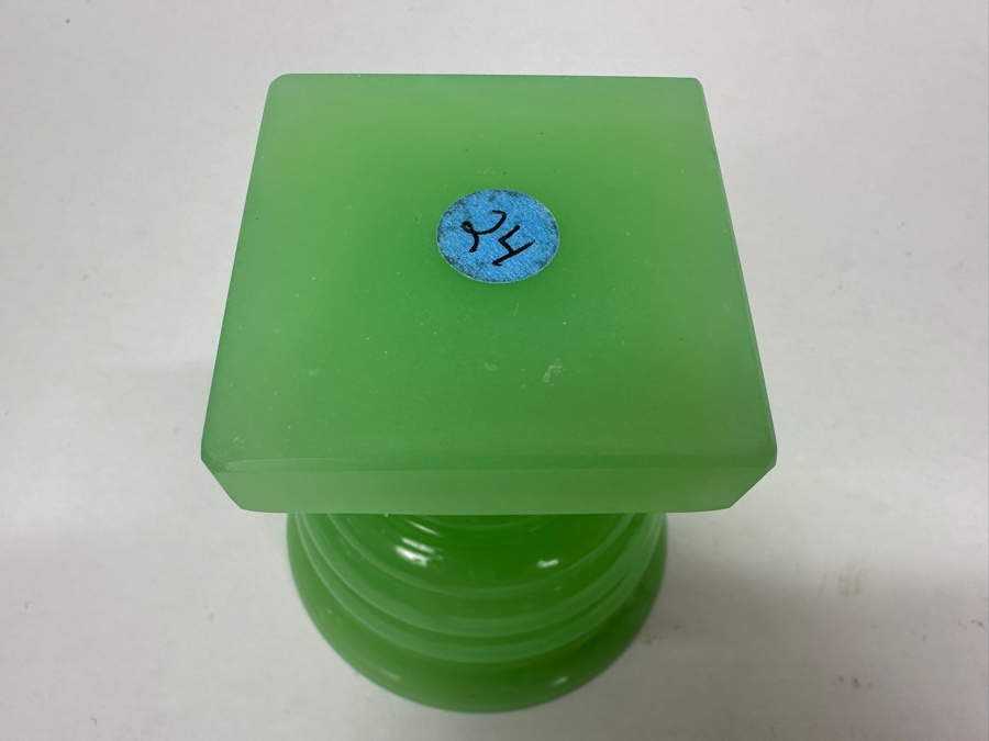 Antique Small Green Opaline Glass Footed Urn 3.25H Appraised $100 [Photo 8]