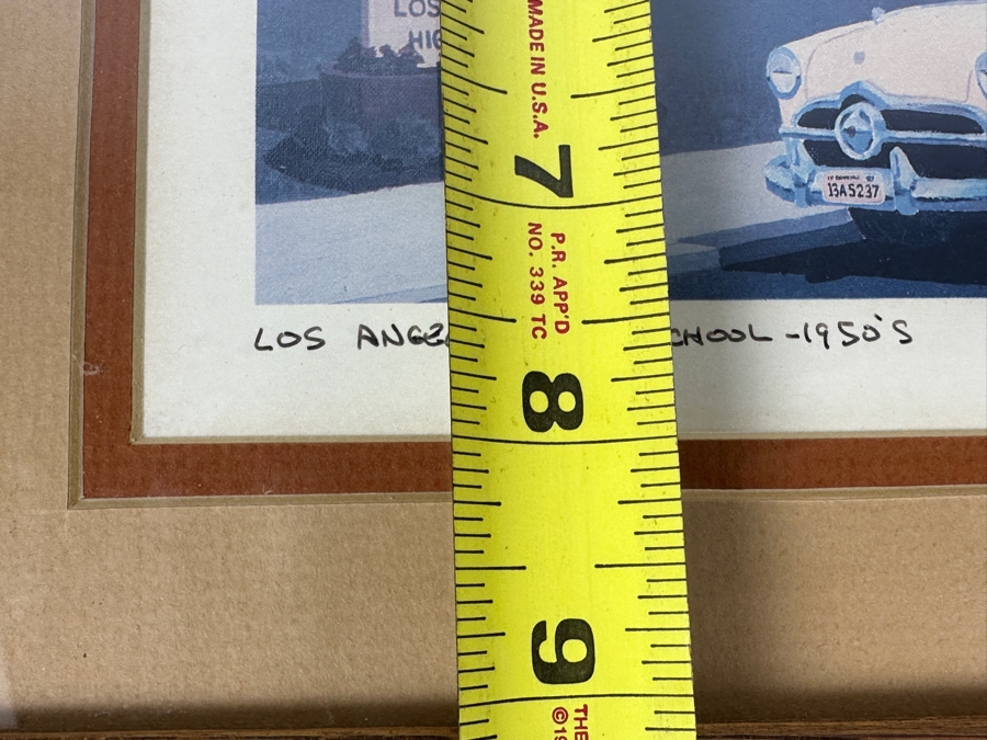 Stanley Cline Artist Signed Print Titled 'Los Angeles High School - 1950's' 11 X 8 Framed 16 X 13 [Photo 8]