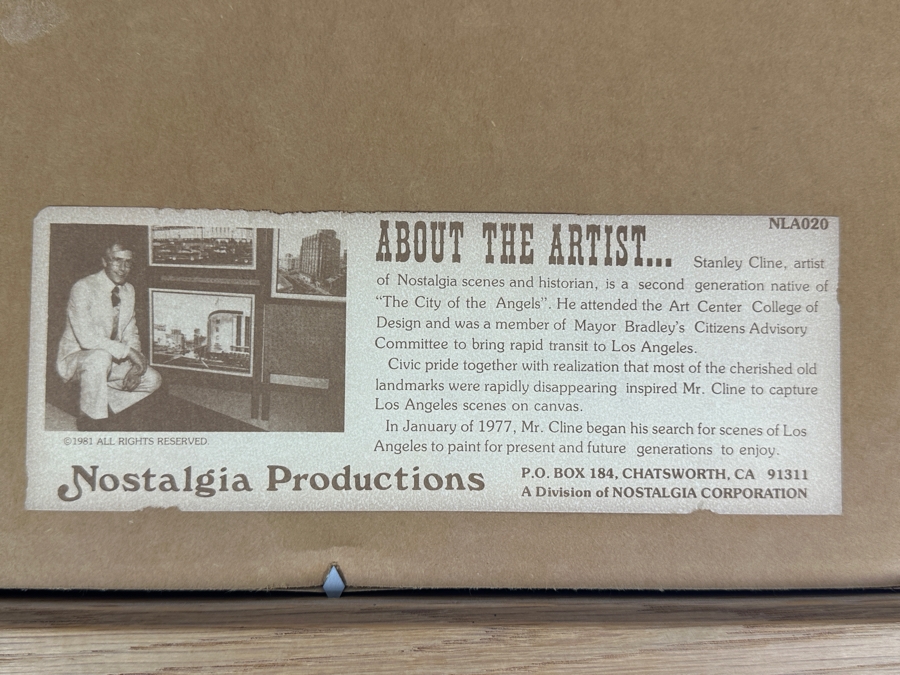 Stanley Cline Artist Signed Print Titled 'Los Angeles High School - 1950's' 11 X 8 Framed 16 X 13 [Photo 11]