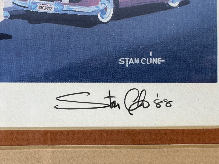 Stanley Cline Artist Signed Print Titled 'Los Angeles High School - 1950's' 11 X 8 Framed 16 X 13 [Photo 3]