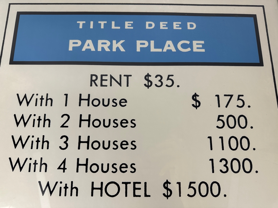 Monopoly Game Park Place Card Print Framed 20 X 24 [Photo 2]