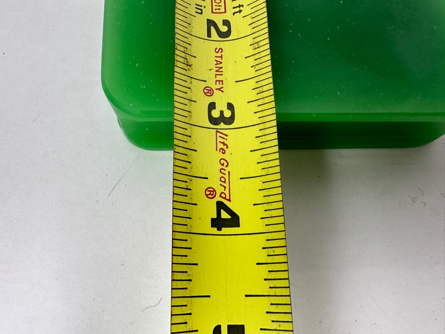 Just Added - Antique Green Opaline Glass Paperweight In Form Of A Book 4.25W X 3D X 0.75H [Photo 11]