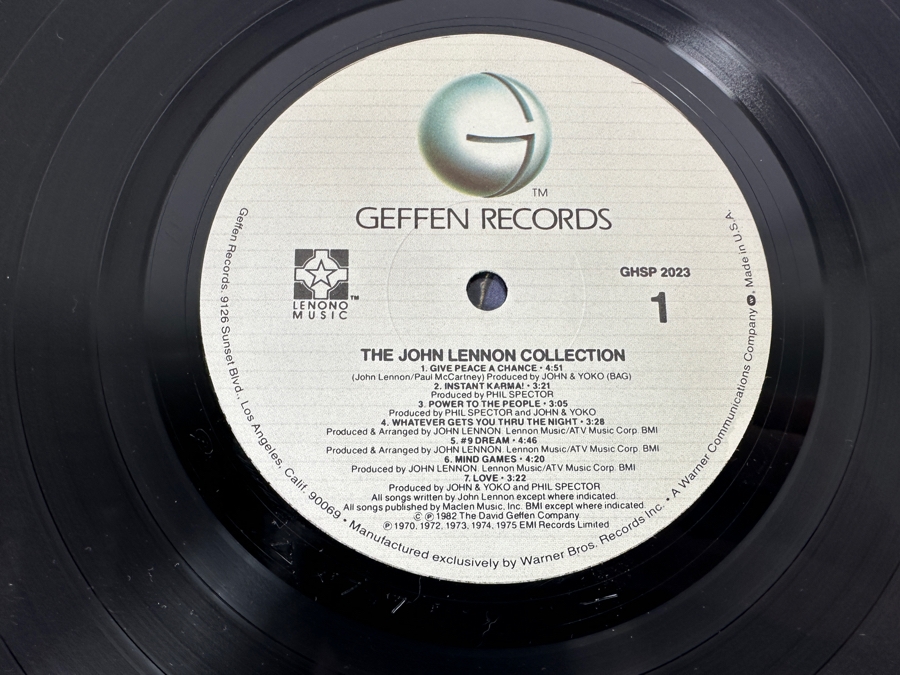 The John Lennon Collection Geffen Records GHSP 2023 1982 Vinyl Record [Photo 5]