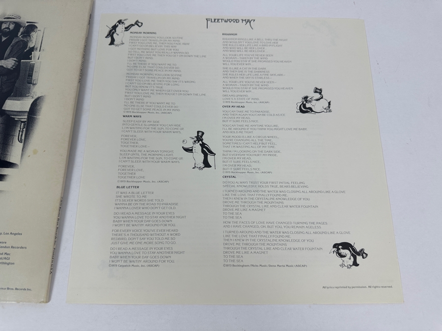 Fleetwood Mac - Fleetwood Mac Reprise Records MSK 2281 1975 Vinyl Record [Photo 9]