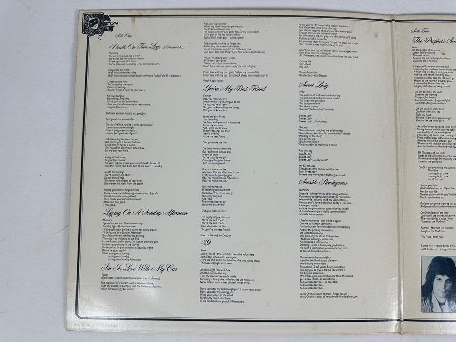 Queen - A Night At The Opera Elektra Records 7E-1053 1975 Vinyl Record [Photo 4]