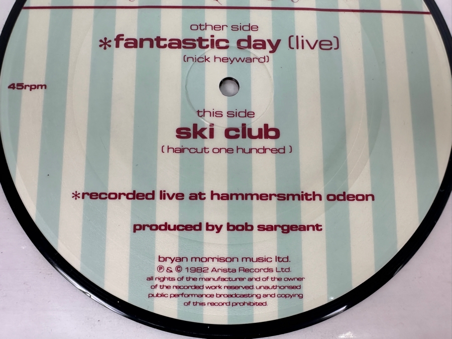 Haircut One Hundred - Fantastic Davy (Live) Arista Records Clipd 3 7' 45 RPM Single Picture Disc 1982 [Photo 4]