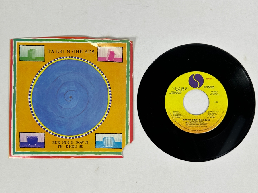 Talking Heads - Burning Down The House 7-29565 Sire Records 45 RPM Vinyl Record 1983 Promo Copy [Photo 1]