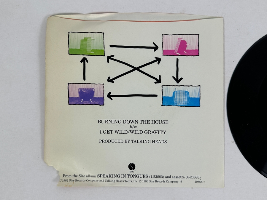 Talking Heads - Burning Down The House 7-29565 Sire Records 45 RPM Vinyl Record 1983 Promo Copy [Photo 4]