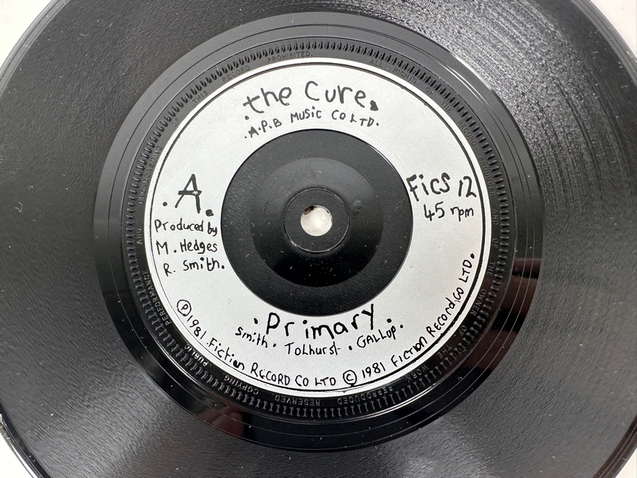 The Cure - Primary Fiction Records Fics 12 7' Single 45 RPM Vinyl Record 1981 Small Hole UK 1981 [Photo 6]